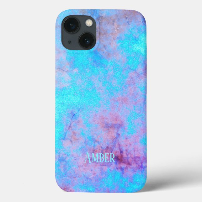 Blue Pink Purple Abstract Pattern Personalised Case-Mate iPhone Case (Back)