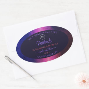 Blue Pink Purple Marble Modern Product Labels Logo