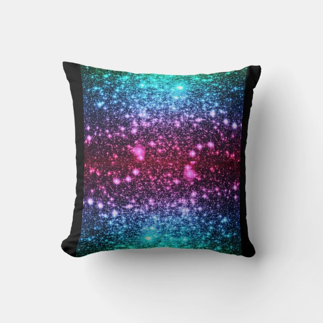 Blue Pink Purple Sparkle Pillow (Front)