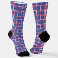 Blue Pink Red Woven Blocks Pattern