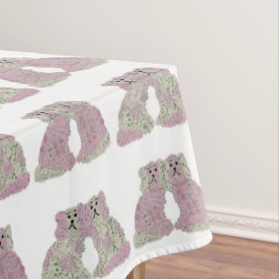 Blue Pink Staffordshire Dogs Ginger Jars Jar Tablecloth
