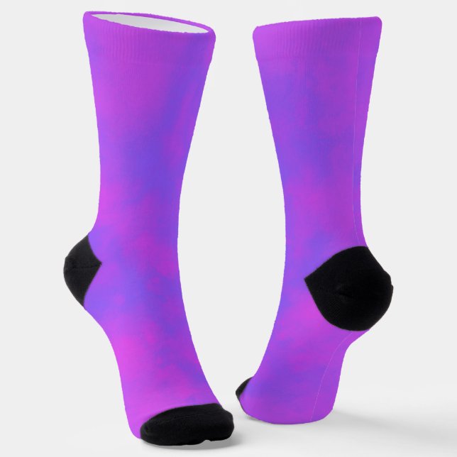 Blue Pink Storm Clouds  Socks (Angled)