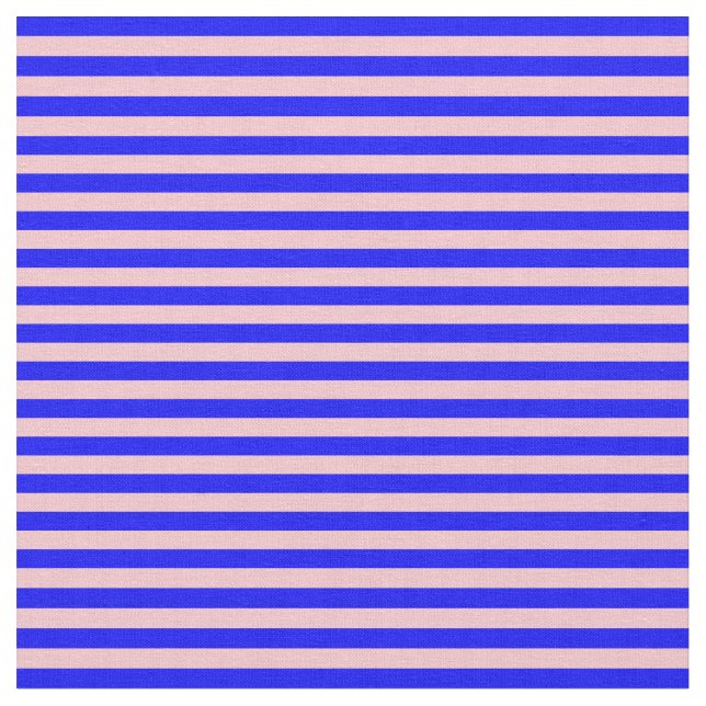 Blue & Pink Striped Pattern Fabric (Close Up)