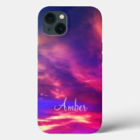 Blue Pink Sunset Clouds Evening Sky Personalised