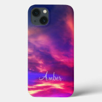 Blue Pink Sunset Clouds Evening Sky Personalised