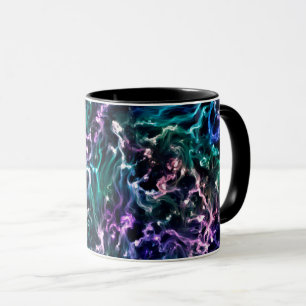 Blue Pink Teal Cosmic Abstract Glow Fluid Nebula Mug