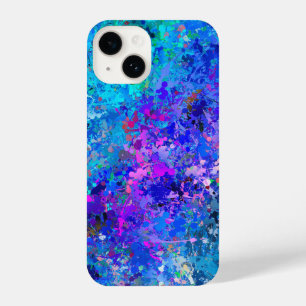 Blue Pink Teal Drops Abstraction   iPhone 14 Case