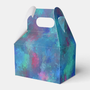 Blue Pink Teal Watercolor Abstraction Favour Box