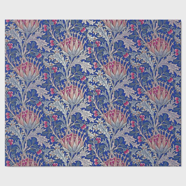 blue pink thistle wrapping paper (Seam)