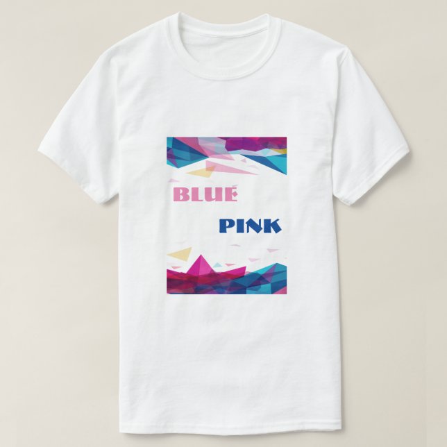 Blue pink vision shapes T-Shirt (Design Front)