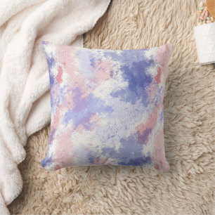 Blue Pink Watercolor Modern Abstract Cushion