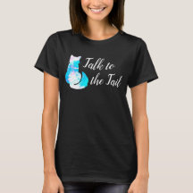 Blue Pink White Cat Abstract Talk to the Tail