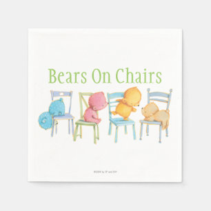 Blue, Pink, Yellow, and Brown Bears Play Napkin