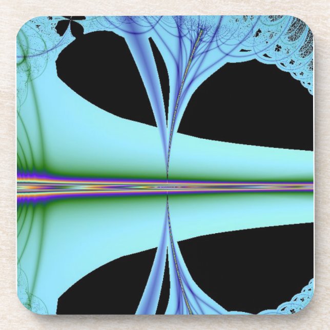 Blue Pinpoints Abstract Cork Coaster Set (Front)