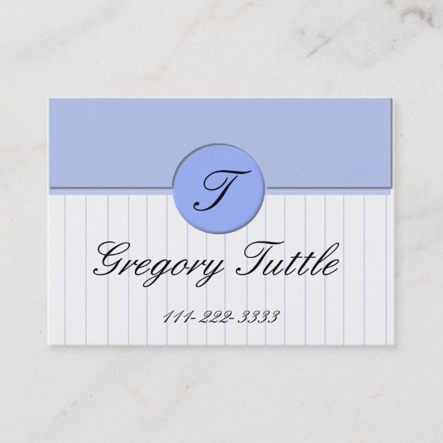 Blue pinstripe Calling Card (Front)