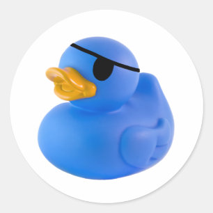 Blue pirate rubber duck sticker