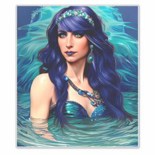 blue Pisces Mermaid Queen Original Fantasy art  
