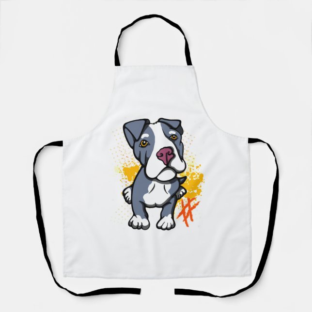 Blue Pit Bull Pup   Apron (Front)