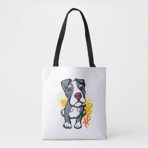 Blue Pit Bull Pup Tote Bag
