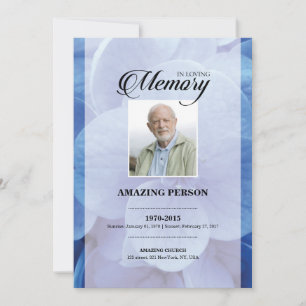 Blue pital Funeral Prayer Card Template