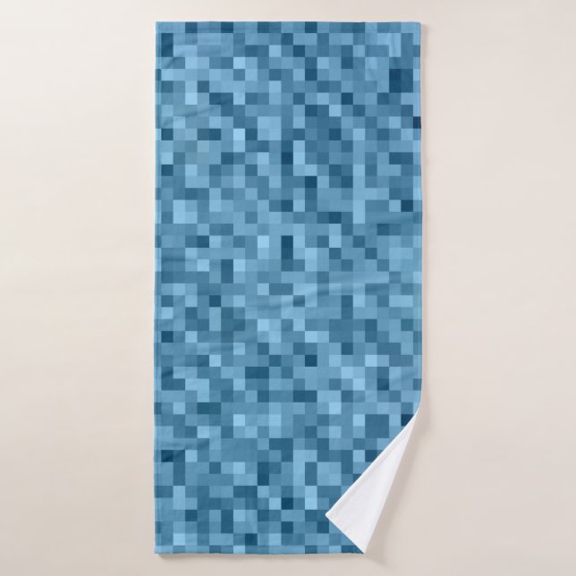 Blue Pixel Bath Towel (Bath Towel)