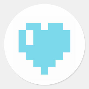 Blue Pixel Heart stickers