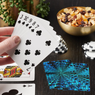 Blue Pixel Matrix Playing Cards