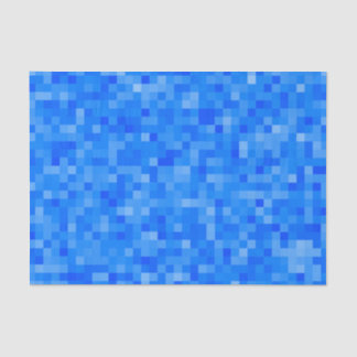 Blue Pixel Mosaic Tissue Paper
