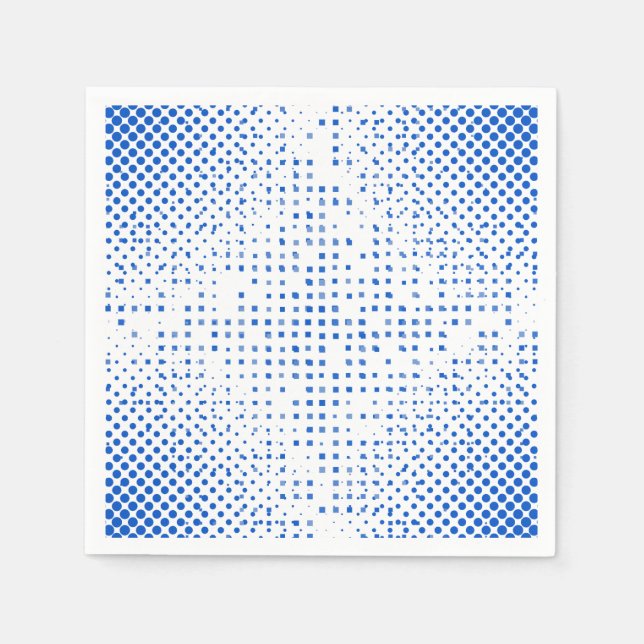 Blue Pixels Pattern Napkin (Front)