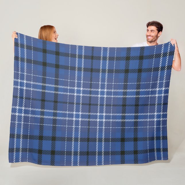 Blue Plaid 60x80 Fleece Blanket (In Situ)