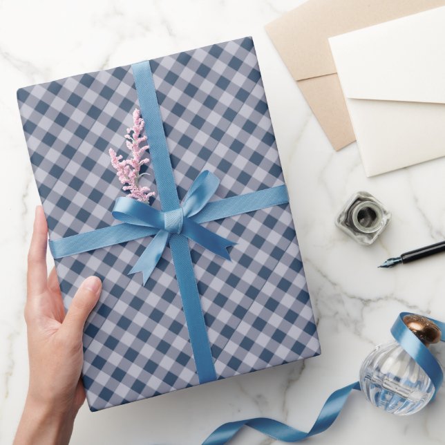 Blue Plaid All Occasion Wrapping Paper (Gifting)