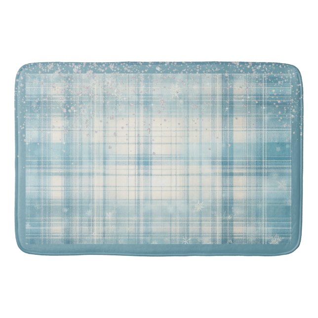 Blue Plaid Bath Mat (Front)