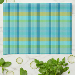 Blue Plaid by Shirley Taylor Tea Towel