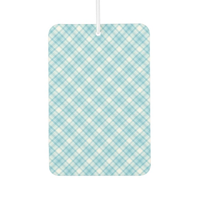Blue Plaid  Car Air Freshener (Front)