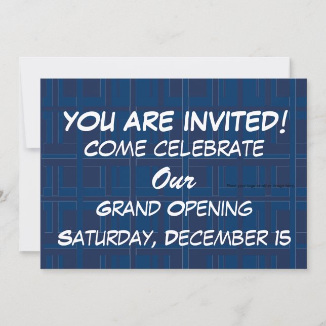 Blue Plaid Circuit Invitation (Front)