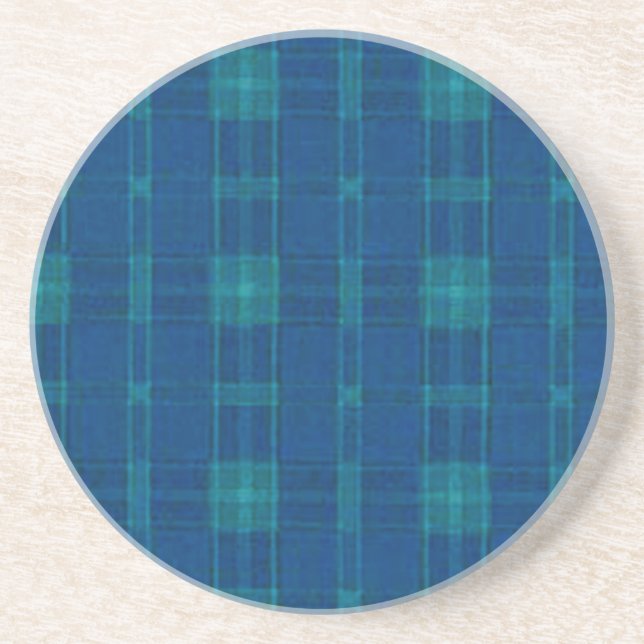 Blue Plaid Coaster (Front)
