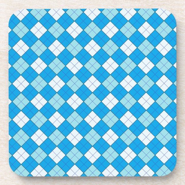Blue Plaid Coaster (Front)