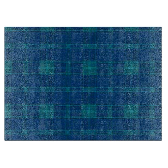 Blue Plaid Cutting Board (Front)