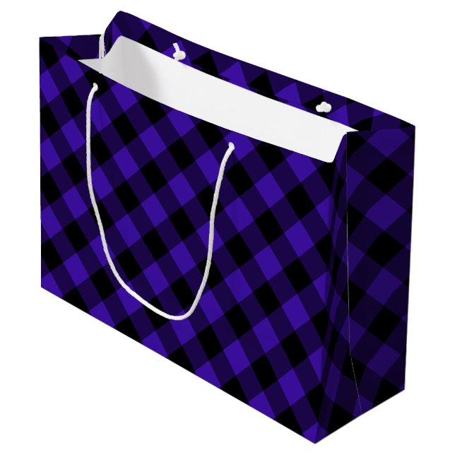 Blue Plaid Gift Bag (Front Angled)