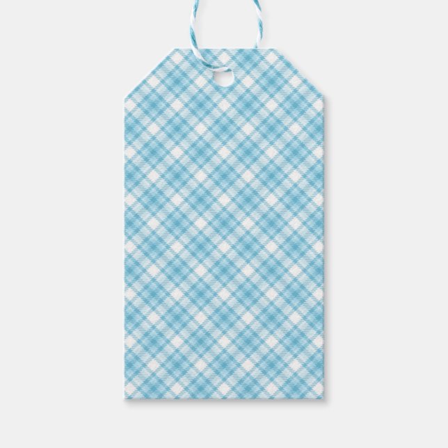 Blue Plaid  Gift Tags (Front)