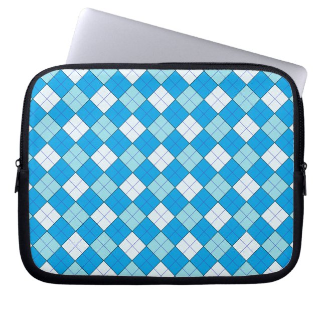 Blue Plaid Laptop Sleeve (Front)