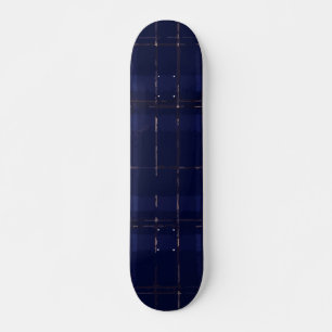 Blue Plaid Modern Pattern Design Skateboard