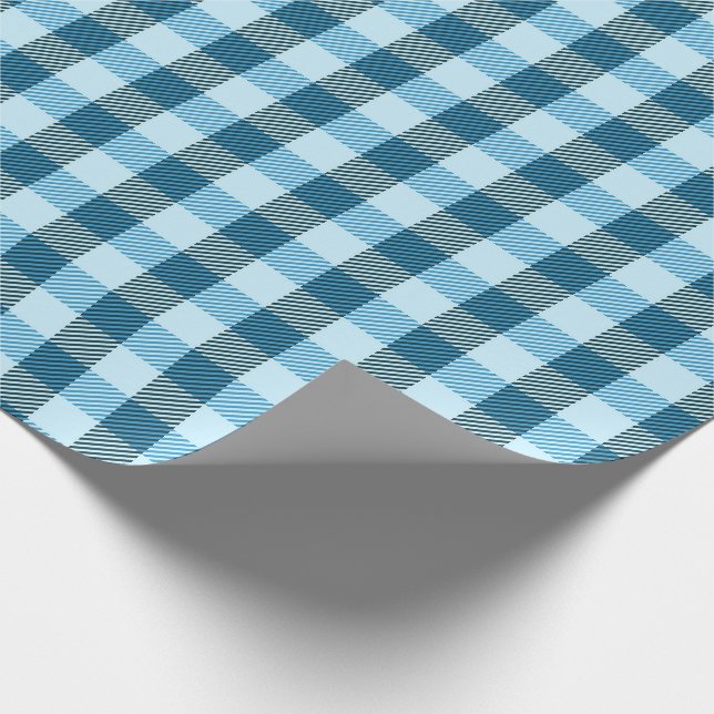 Blue Plaid Modern Simple Wrapping Paper (Corner)