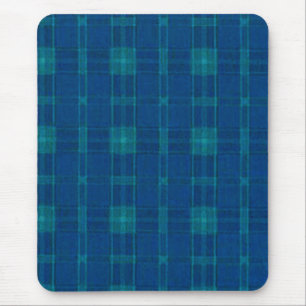 Blue Plaid Mouse Pad