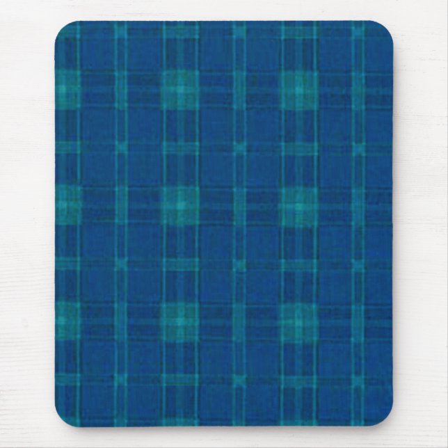 Blue Plaid Mouse Pad (Front)