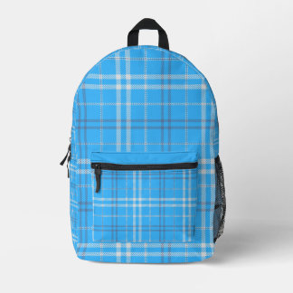 Blue Plaid Pattern Backpack – Stylish & Functional