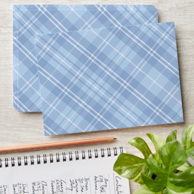 Blue Plaid Pattern Envelope (Stacked)