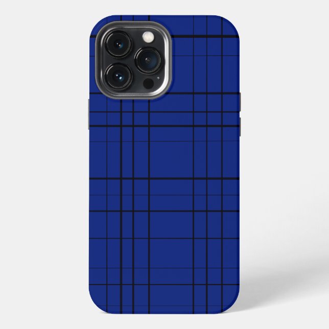 Blue plaid pattern iPhone case (Back)