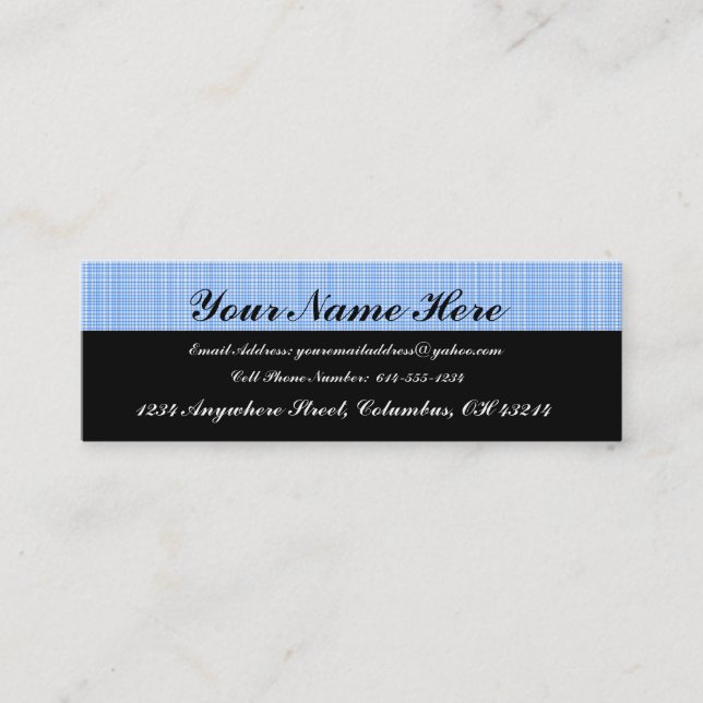 Blue Plaid Profile Cards (Front)