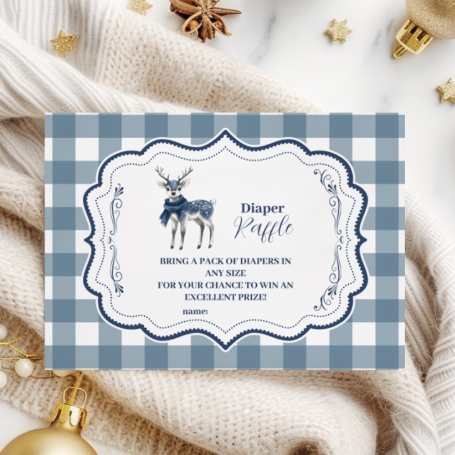 Blue Plaid Reindeer  Diapper Raffle  Enclosure Card (Creator Uploaded)